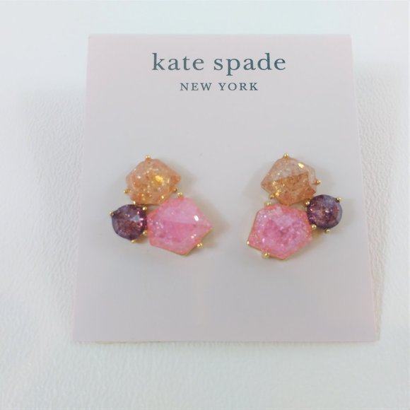 Kate Spade Floral Facets Pink Multi Earrings - Picture 1 of 5